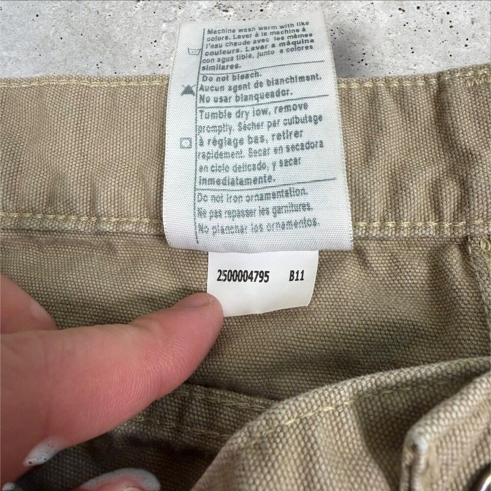 Carhartt B159 GKH Loose Fit Carpenter Pants Khaki Canvas Workwear Skater 40x30 - Picture 7 of 10